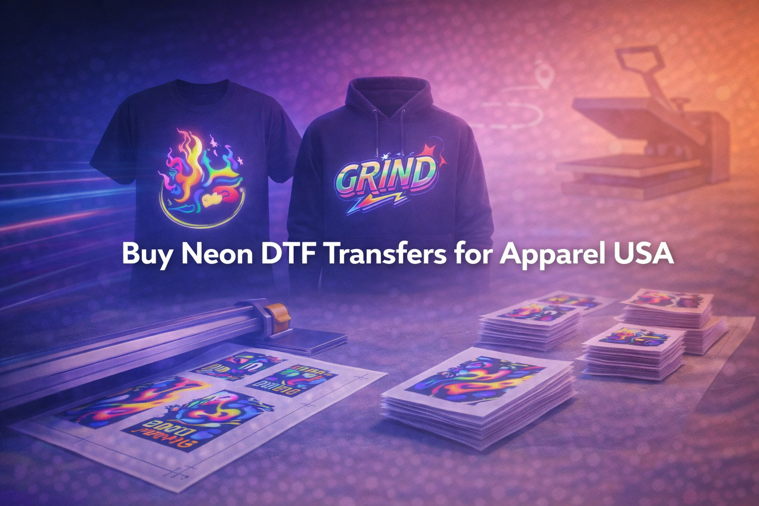 Buy Neon DTF Transfers for Apparel USA