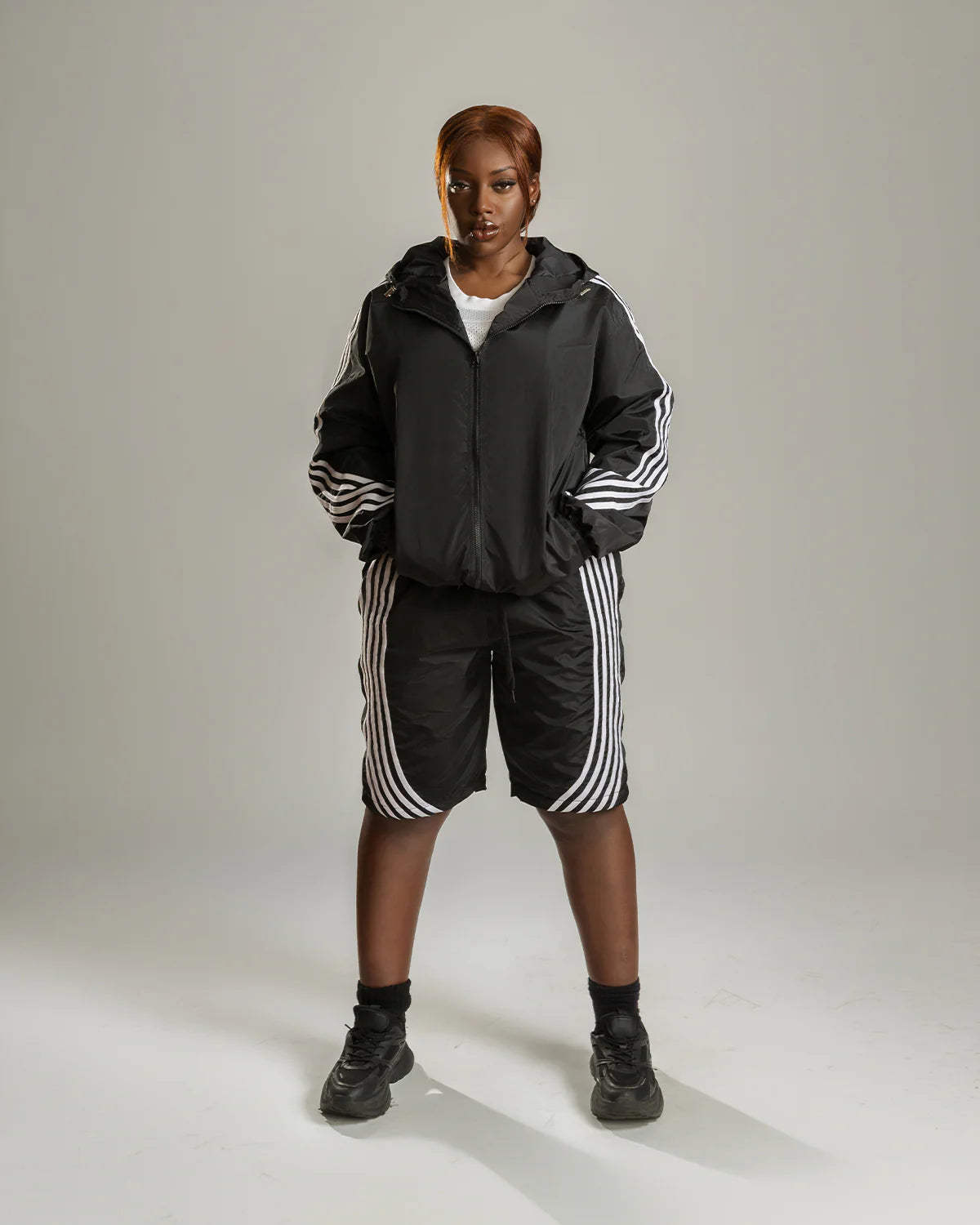 Stripped Windbreaker Set